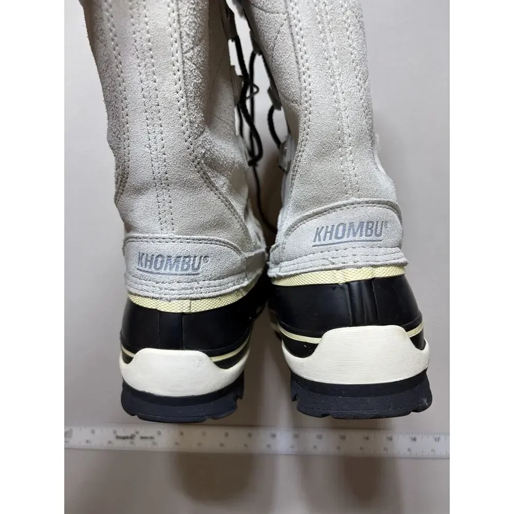 Khombu Emily Winter Snow Boots Womens Size 8 Gray Faux Fur Waterproof Duck Boots